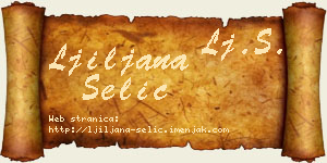Ljiljana Selić vizit kartica